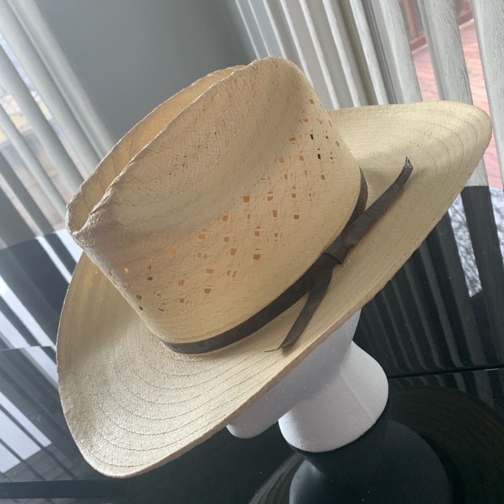 Vintage Canyon Trails woven straw western cowboy hat size 7
